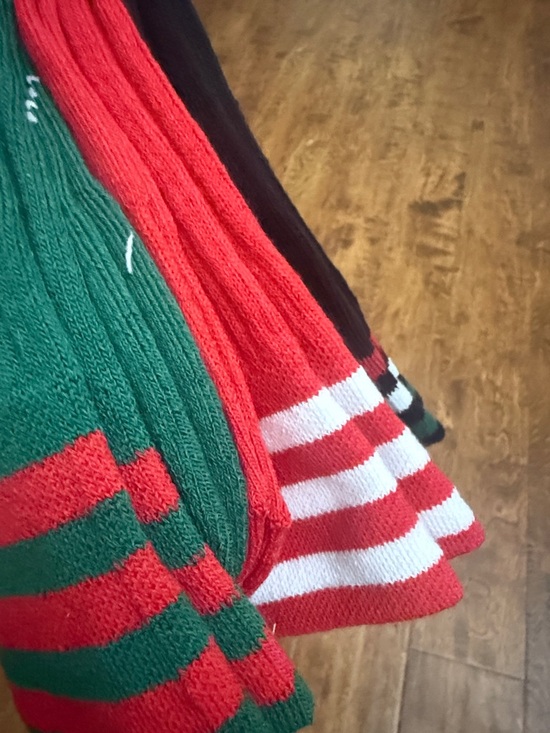 adidas Black Crew Socks with Red, White & Green Stripes - Picture 13 of 14
